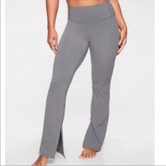 Athleta Flare Leg High Rise Leggings In Grey Lavender. Size Medium. - Picture 1 of 12